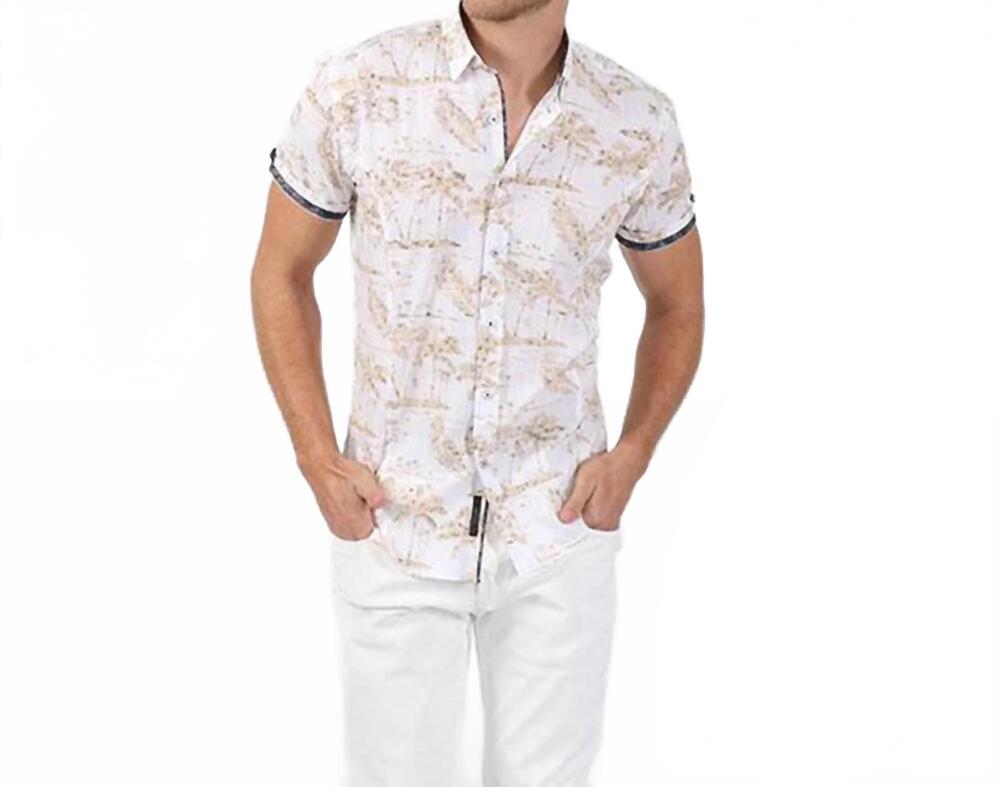 NEW EIGHT X palms short sleeve shirt in beige
